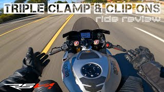 RSV4  Triple Clamp amp Clip Ons  Ride Review [upl. by Majka]