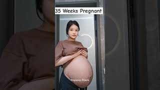 Recording 35 weeks pregnancyrecord baby👶🏻 pregnantbelly [upl. by Ecirtap]