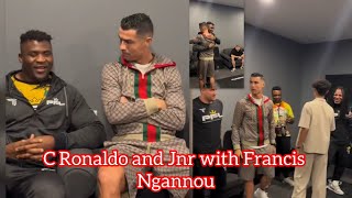 C Ronaldo met Francis Ngannou in Pfl Backstage [upl. by Leatrice534]