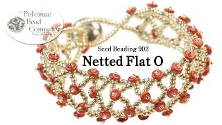 Netted Flat quotOquot Bracelet Tutorial [upl. by Anitram302]