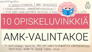 🧠 10 OPISKELUVINKKIÄ  AMKvalintakoe amp valmistautuminen  Opiskelu  Opiskeluvinkkejä [upl. by Hartnett187]