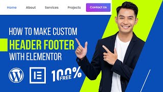 make free header footer with elementor in wordpress [upl. by Dulcine629]