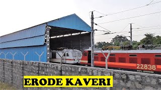 Erode Electric Loco Shed Kaveri River Speed Cauvery Anangur  Ernakulam Hatia Dharti Aaba AC [upl. by Babita437]