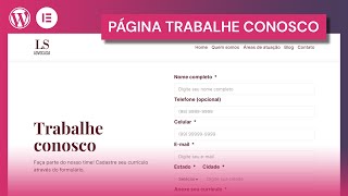 Como fazer uma página de trabalhe conosco com WordPress e Elementor PRO [upl. by Hameerak104]