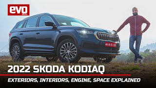 2022 Skoda Kodiaq SUV Detailed Walkaround  Exteriors Interiors engine space  evo India [upl. by Solitta]