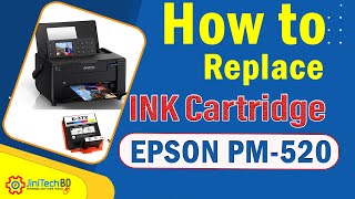 How to replace Ink cartridge of Epson PictureMate PM520 Printer  JiniTech BD [upl. by Aisa]