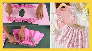 🌹 Cómo coser un Conjunto para niñas sencillo para principiantes [upl. by Attenad186]