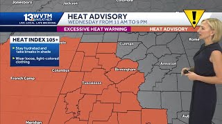 Heat advisories have been issued for Alabama Wednesday [upl. by Scevor]