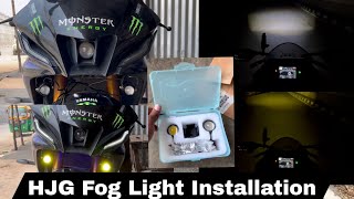 Fog light Install in R15m Monster Edition  The Best Dual Color Mini Fog light mrgupta411 [upl. by Ailemrac580]