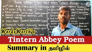 Tintern Abbey poem summary in tamil  Wordsworth [upl. by Ynnavoig154]