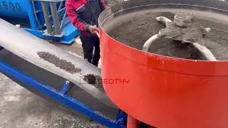 Pan Concrete Mixer And Conveyor Belt mixer [upl. by Alvis]