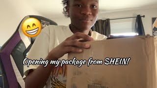 OPENING MY FIRST SHEIN PACKAGE📦 first video🙃 [upl. by Petronille]