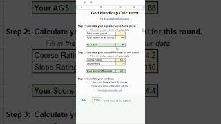 How to Calculate a Golf Handicap with Google Sheets [upl. by Aubrette]