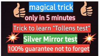 trick to memorise Tollens Test silver mirror test [upl. by Genaro72]