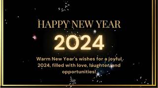 Happy New Year 2024 Greetings  2024 Greeting Gif with fireworks sound [upl. by Bouley]