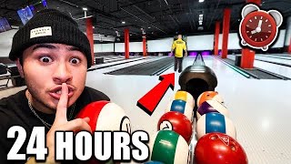 24 HOUR OVERNIGHT UNDERGROUND BOWLING ALLEY CHALLENGE [upl. by Aylmer]