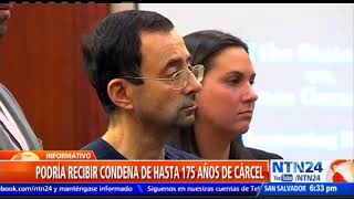 Exmédico estadounidense Larry Nassar fue sentenciado a pena de 40 a 175 años de cárcel por abusos se [upl. by Berkin]