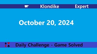 Microsoft Solitaire Collection  Klondike Expert  October 20 2024  Daily Challenges [upl. by Navada]