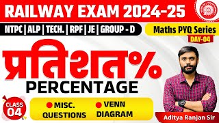 🔴PERCENTAGE04 प्रतिशत  RAILWAY MATHS PYQ SERIES  FOR NTPC RPF ALP GROUPD  ADITYA SIR [upl. by Berck179]