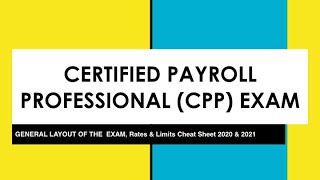 CPP Exam  General Layout Of the Exam amp Cheat sheet for Rates and Limits 2020 amp 2021 [upl. by Riesman982]