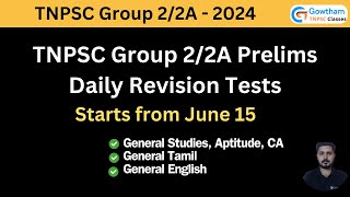 TNPSC Group 22A Prelims  Daily revision tests [upl. by Lyudmila408]