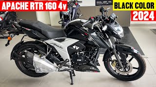 TVS Apache RTR 160 4v  New Model 2024 Detailed Review  Full Black Edition 🔥 [upl. by Jenica]