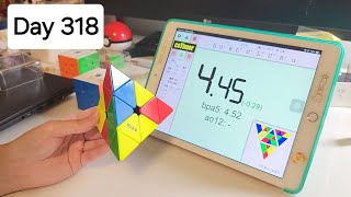 1 Year Cubing Pyraminx Challenge Day 318365 ao5 452  Noob Cuber [upl. by Goldshell]