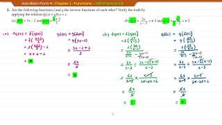 Add Math Form 4  Chapter 1  Functions  Self Practice 19 [upl. by Cohla]