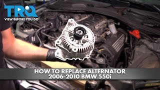 How to Replace Alternator 20062010 BMW 550i [upl. by Nylyoj]