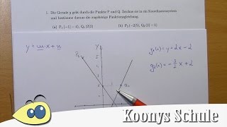 Gerade durch 2 Punkte einzeichnen und Funktionsgleichung bestimmen  Geraden Mathe 15 Blatt 3810 [upl. by Atiluap]