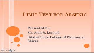 Limit test for Arsenic Basic principle with reaction [upl. by Aloke]