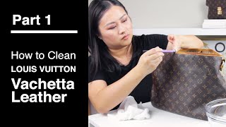 Clean Louis Vuitton Vachetta Leather  Delightful PM Part 1 [upl. by Rossuck]