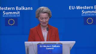 EUWestern Balkans Summit joint press conference by President von der Leyen and President Costa [upl. by Eanerb381]