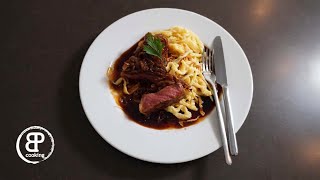 Schwäbischer Zwiebelrostbraten mit handgeschabten Spätzle Sauce gibts in einem anderem Video [upl. by Iline]