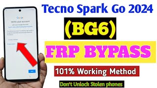 Tecno Spark Go 2024 Frp Bypass  Tecno BG6 Frp Unlock Without PC [upl. by Nna]