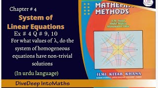 How to find values of λ  For which homogeneous system of equations has nontrivial solutions [upl. by Muslim52]