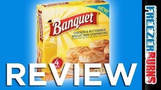 Banquet Chicken amp Buttermilk Biscuit Mini Sandwiches Video Review Freezerburns Ep645 [upl. by Mandie802]