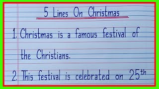 5 lines on Christmas in EnglishEssay on Christmas Festival in EnglishFive lines on Christmas [upl. by Pascha]