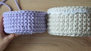 Jak zrobić szydełkiem prosty koszyk ze sznurka  tutorial  ilta4crochet [upl. by Rosner]