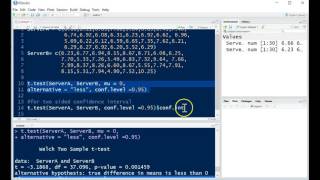 R Tutorial for Two Sample t test and Confidence Interval [upl. by Aneelak]