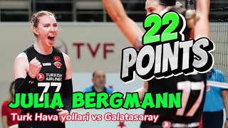 Julia Bergmann  22 Points  THY vs Galatasaray  Turkish Volleyball League 2324 week 5 [upl. by Aihsined121]