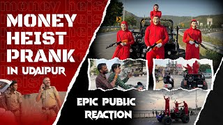 🤑 Money Heist Prank In Udaipur  epic public reaction  buntykofficial [upl. by Nauht]