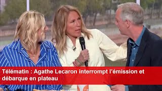 Télématin  Agathe Lecaron interrompt l’émission et débarque en plateau [upl. by Nnylaehs]