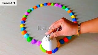 rangoli design simple and easy  beautiful amp easy rangoli designs for festival for Diwali  Ranu Art [upl. by Ahsele122]