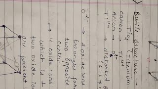 rutile structure TiO2 structure solid state notes chemistry msc bsc [upl. by Stutsman]