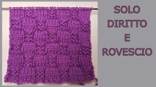 Solo diritto e rovescio–punto ai ferri facile e veloce per copertine maglie Tutorial con lo schema [upl. by Eiznek]