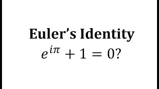 Eulers Identity Equation [upl. by Eceirtal]