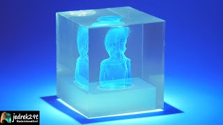 3D Hologram Project from Clear Epoxy  RESIN ART [upl. by Fillender343]