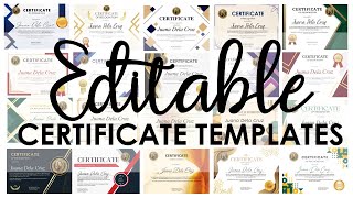 EDITABLE CERTIFICATE TEMPLATES 2 [upl. by Bidget]