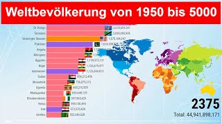 Weltbevölkerung von 1950 bis 5000 Die Bevölkerungsreichsten Länder [upl. by Mark]